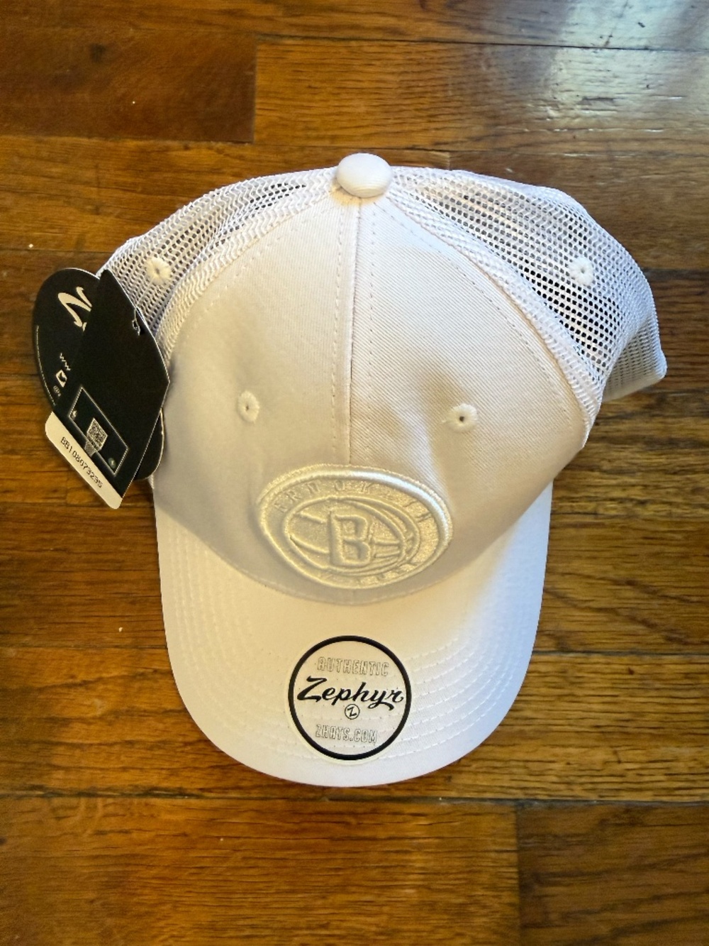 Zephyr Brooklyn Nets NBA White Snap Back Hat/Ball Cap